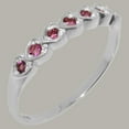 thumbnail image 2 of LBG British Made Traditional Solid 14k White Gold Ring with Natural Pink Tourmaline Womens Eternity Ring - 33 size options - Size 4.25, 2 of 9