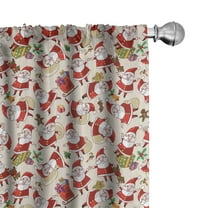 Ambesonne Christmas Curtains, Cartoon Santa Claus, Pair of 28"x63", Multicolor