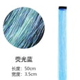 thumbnail image 1 of Zhuge 8 piezas/set de extensiones de cabello con purpurina y oropel para resaltar, extensiones de cabello brillantes y de colores para fiestas, postizos con mechas multicolores, azul fluorescente, 1 of 3