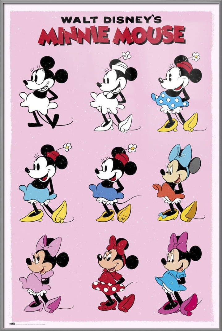 Minnie Mouse Framed Disney Poster (The Evolution Of Minnie Mouse Over