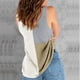 thumbnail image 4 of Camiseta sin mangas de punto con cuello en V para mujer, camisa holgada informal sin mangas con bloques de color para vacaciones de verano, 4 of 6