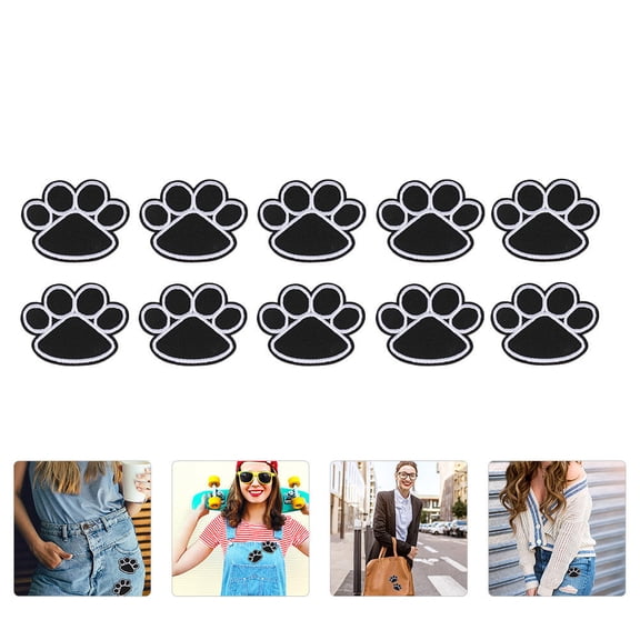 ifundom 10-Pack Black Embroidered Cloth Patches for Personalization, Fashion, , Sewing, and Accessories