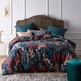 thumbnail image 1 of Ensemble de Housse de Couette en Velours Imprimé Ethéridge pour la Maison, Design Vintage, Grand Lit, 1 of 5