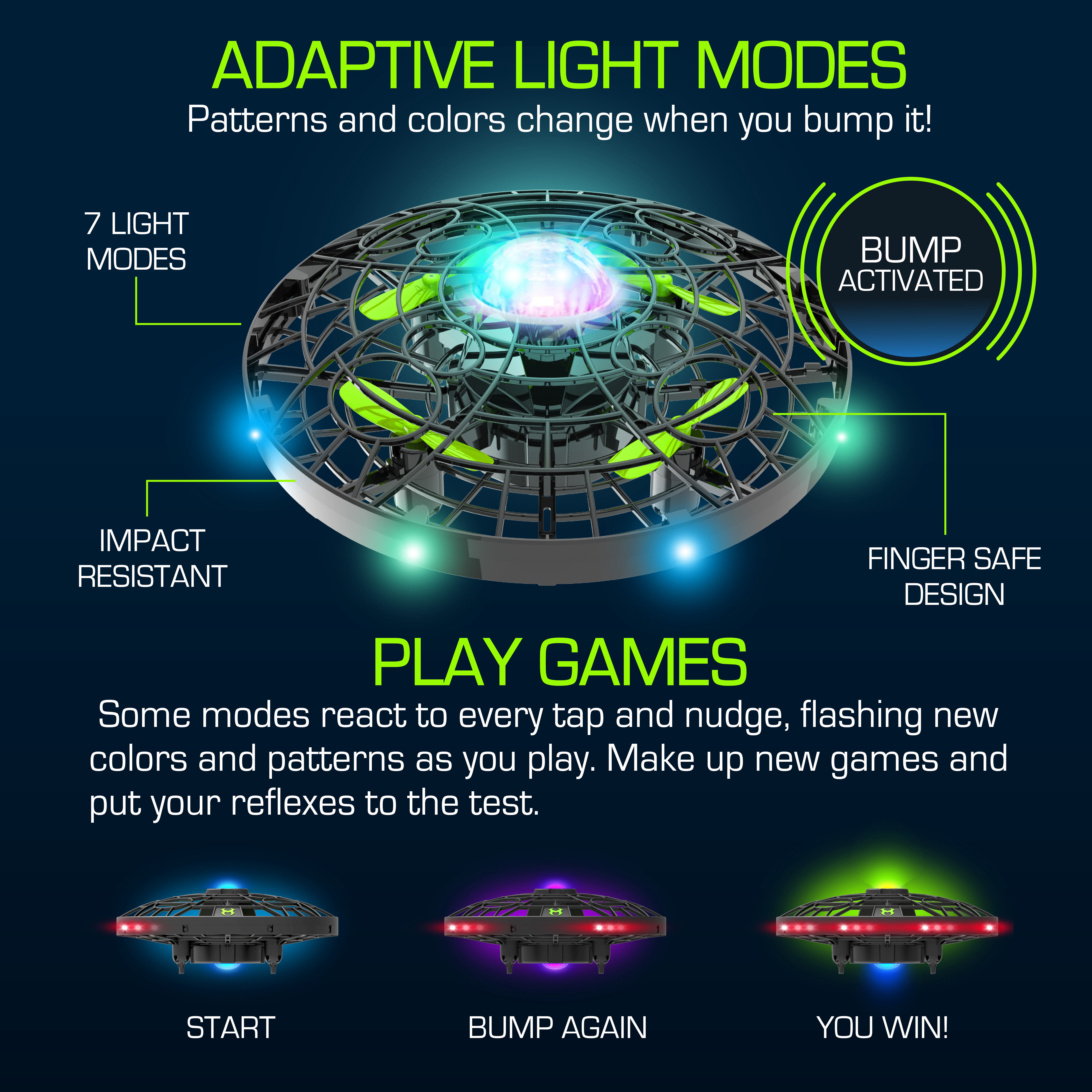 Sky Viper Aura Touch-Control Light Drone, No Remote, Indoor Safe, Rechargeable Battery
