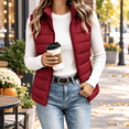 thumbnail image 6 of Aswuknt Womens Puffer Vest Quilted Sleeveless Stand Collar Full Zip Jackst Lightweight Gilet Outerwear For Fall Winter Casual Daily Wear,Layering, 6 of 8