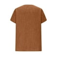 thumbnail image 6 of Petal Sleeve Cotton Linen Shirts for Women Fashion V Neck Button Blouses Casual 2025 Summer Dressy Tunic Tops, 6 of 9