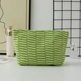 thumbnail image 2 of Lilixerw Knitted Stripe Makeup Bag Large Zipper Make Up Accessory Pouch for Purse Cosmetic Brush Bag for Travel Essential, 2 of 8