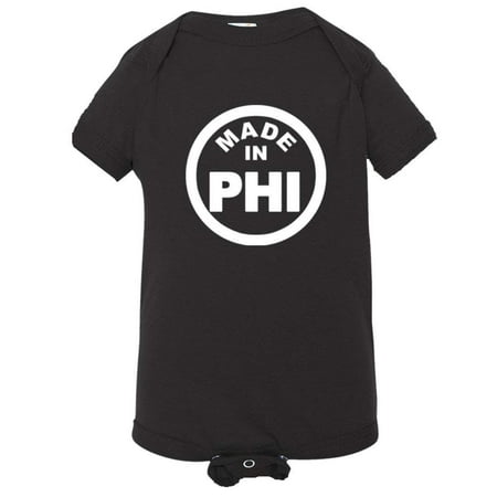 

PleaseMeTees™ Baby From Born Made In Philadelphia PA Logo Label Jumpsuit