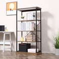 thumbnail image 3 of HOMCOM 4-Tier Industrial Modern Style Open Standing Bookshelf Organizer Storage Rack for Living Room, Bedroom, Brown / Black, 3 of 8