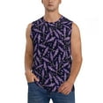 thumbnail image 2 of Goofa Lavender Flowers Printed Men's Sleeveless T-Shirt - Athletic Gym Workout Tank Top for Men - Moisture-Wicking, UPF 30+ Quick-Dry Muscle Tee-3X-Large, 2 of 8