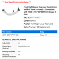 thumbnail image 2 of Front Right Lower Rearward Control Arm and Ball Joint Assembly - Compatible with 2003 - 2007 INFINITI G35 Coupe 2-Door 2004 2005 2006, 2 of 2