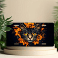 thumbnail image 6 of 1 Pcs 2D Flat License Plate Covers & Frames, Cat with Flowers For Decorative Front, Waterproof For Decoration Aluminum License Plate Covers & Frames Cover For Men Women, 12" X 6", 6 of 7