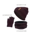 thumbnail image 4 of Mujeres Hombres Knit Slouchy Baggy Beanie Winter Hat Bufanda Guantes Set Ski Vino rojo Zulema Sombrero Bufanda y Guantes, 4 of 5