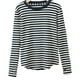 thumbnail image 1 of Camiseta casual a rayas de manga larga con cuello redondo para mujer, 1 of 6