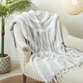 thumbnail image 3 of Saro Lifestyle Comfy Tufted Knit Fringed Throw, 3 of 3