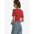 thumbnail image 3 of Womens Tops Crew Neck Summer Short Sleeve Casual Slim Fitted Tshirt, 3 of 6