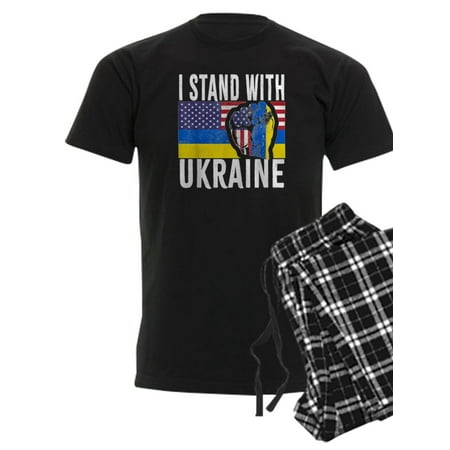

CafePress - I Stand With Ukraine Flag American Flag Su Pajamas - Men s Dark Pajamas