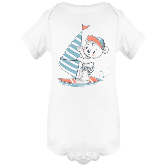 Bear Windsurfing Doodle Bodysuit Infant -Image by Shutterstock, 6 Months