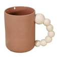 thumbnail image 1 of Taza de cerámica para bebidas, taza de café de porcelana sencilla, portátil para el hogar con asa Rosa, 1 of 9