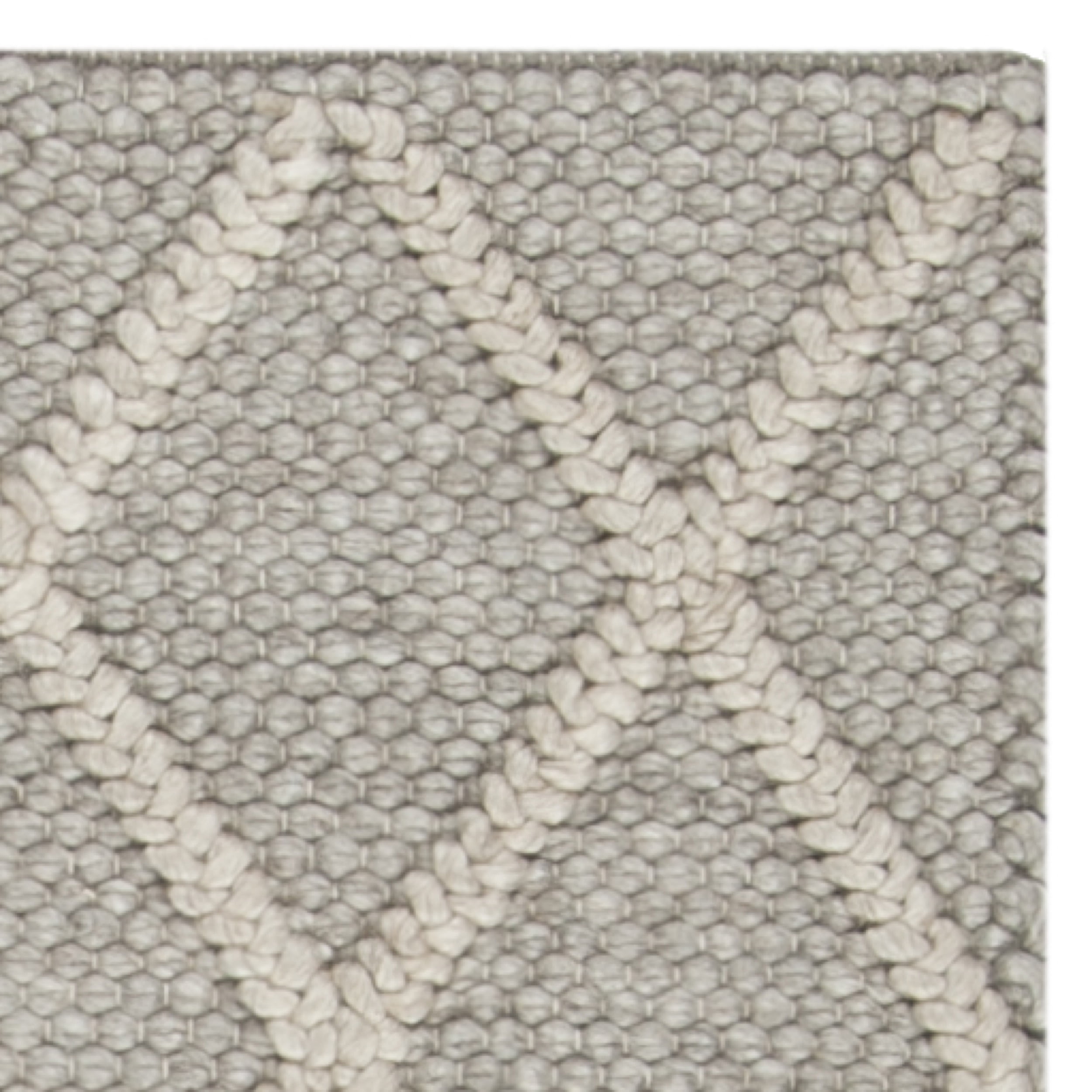 SAFAVIEH Natura Tracery Geometric Diamonds Wool Area Rug, Grey, 2' x 3'