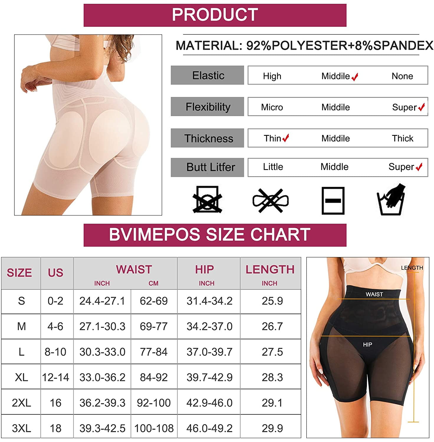 Gotoly Women Butter Lifter Padded Shapwear Seamless Underwear Hip Enhancer  Tummy Control Lace Panties Body Shaper Boyshort (Black, Small) : :  Clothing, Shoes & Accessories