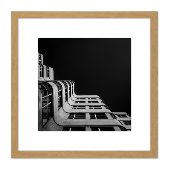 Warby ShellHaus Berlin Germany Architecture Photo 8X8 Inch Square Wooden Framed Wall Art Print Picture with Mount