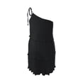 thumbnail image 3 of Gibobby Vestido Causal para Mujer de Verano Elegante vestido de pastel en capas múltiples con hombros descubiertos para las vacaciones de las mujeres hasta la (Negro,CH), 3 of 5