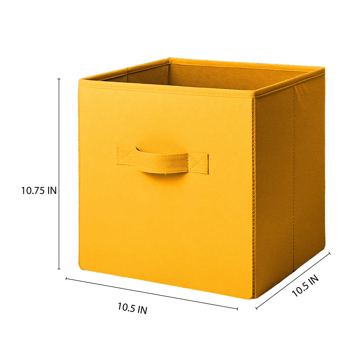 Mainstays Collegiate Collapsible Fabric Bins 10.5X10.5, Scoreboard Yellow, 4 Pack