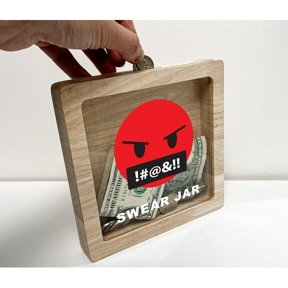 Personalized/Swear Jar/You Say It You Pay It/Cuss Jar Coin Bank/Non Polite Words Box Bank/Swearing Jar/Curse Word Jar Swearing Money Fund, Swearing Box, Profanity Bank, Adult Bank
