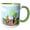 Green/White, variant on 3drose, Bunny, Paint Brush, Decorated Eggs, Tree, Ground of Easter Eggs, 15oz Two-tone Blue Mug