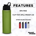 thumbnail image 2 of Aluminum Water Bottles with Snap Lids 25 oz. Set of 10, Bulk Pack - Reusable, Great for Gym, Hiking, Cycling, For School - Green, 2 of 5