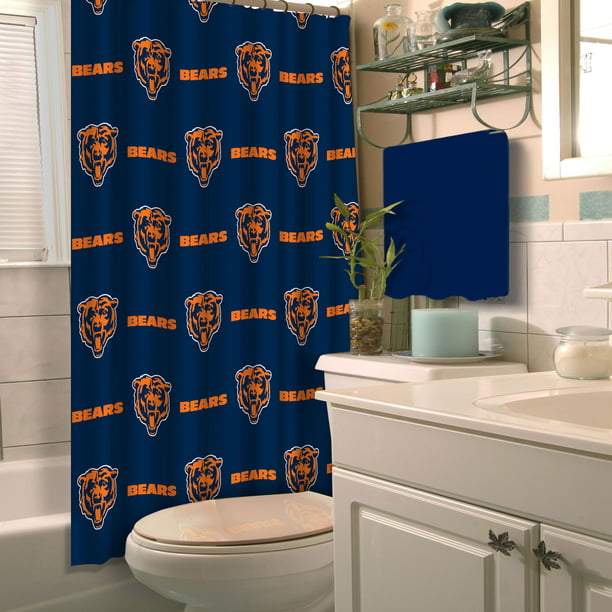 Nfl Chicago Bears Shower Curtain 1, Bear Happy Camper Shower Curtains