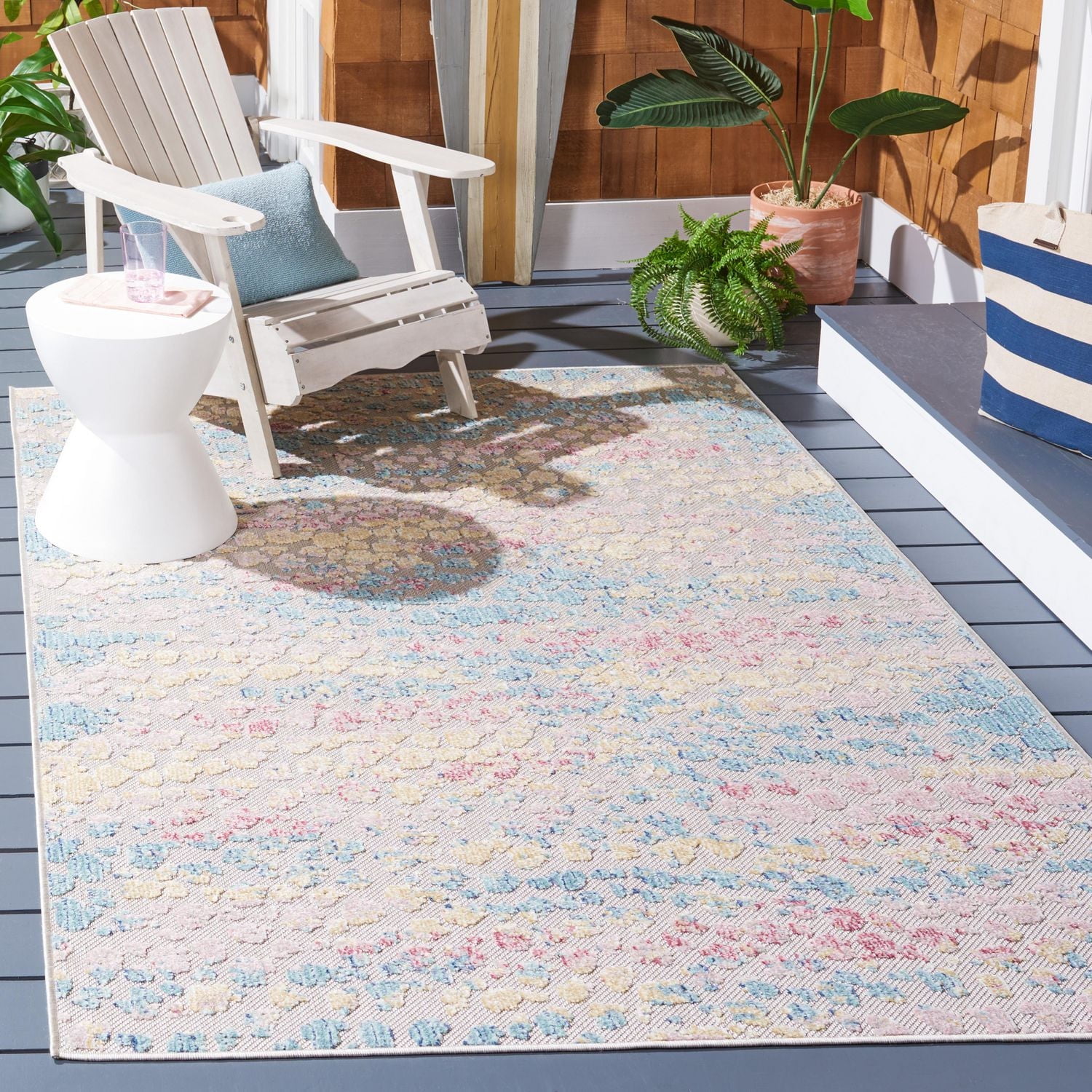 SAFAVIEH Cabana Lue Abstract Indoor/Outdoor Area Rug