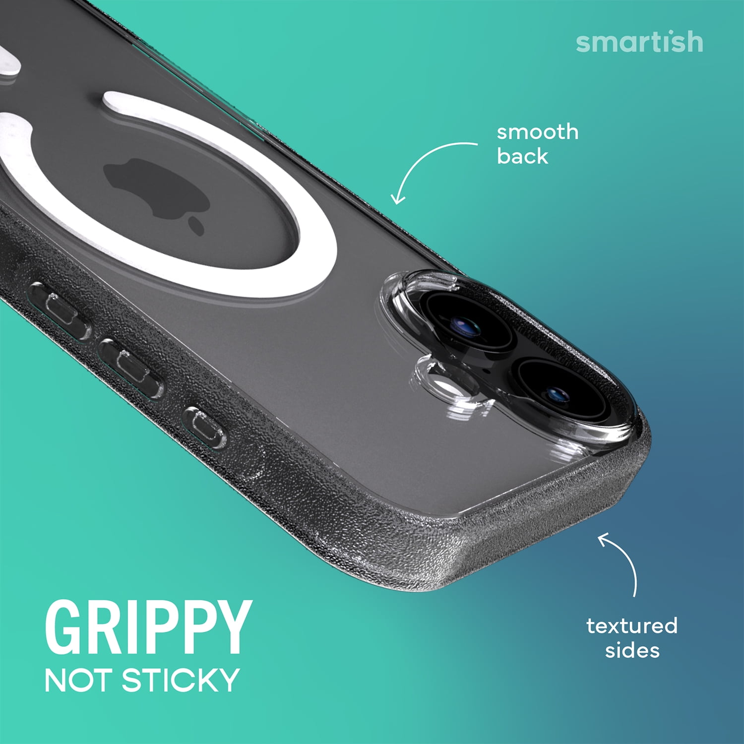 Smartish® iPhone 17 MagSafe Clear Case - Gripmunk Magnetic Slim Case [Lightweight + Protective] Anti-Yellowing Thin Grip Clear Cover for Apple iPhone 17 - Clearly Clear