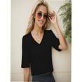 thumbnail image 5 of Women Casual Short Sleeve Realxed Fit Basic T-Shirt Tops, 5 of 5