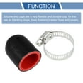 thumbnail image 4 of Unique Bargains 1 Pcs 30mm Length 25mm/0.98" ID Black Red Silicone Rubber Hose End Cap with Clamps, 4 of 7