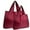 Set of 2, Burgundy, variant on Large & Small Foldable Tote Nylon Reusable Grocery Bags, Set of 2, Black
