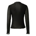 thumbnail image 6 of Plus Size Summer Clothes for Women New Long Sleeve Mesh Rhinestone T Shirt Top Large Short Dressy Top Long Sleeve Women Workout Tops Womens Athletic Shirts Womens Short Tight Tops Black 2XL, 6 of 8