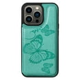 thumbnail image 2 of Allytech iPhone 13 Pro Max Wallet Case with Card Holder, PU Leather Butterfly Embossed Kickstand Magnetic Closure Shockproof Protection Case Cover for Apple iPhone 13 Pro Max 6.7",Green, 2 of 9