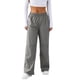 thumbnail image 1 of TRKIYQC Pantalones de chándal informales para mujer, pantalones deportivos de pierna recta con cintura elástica de color sólido, verde militar/gris TRKIYQC casual, 1 of 9