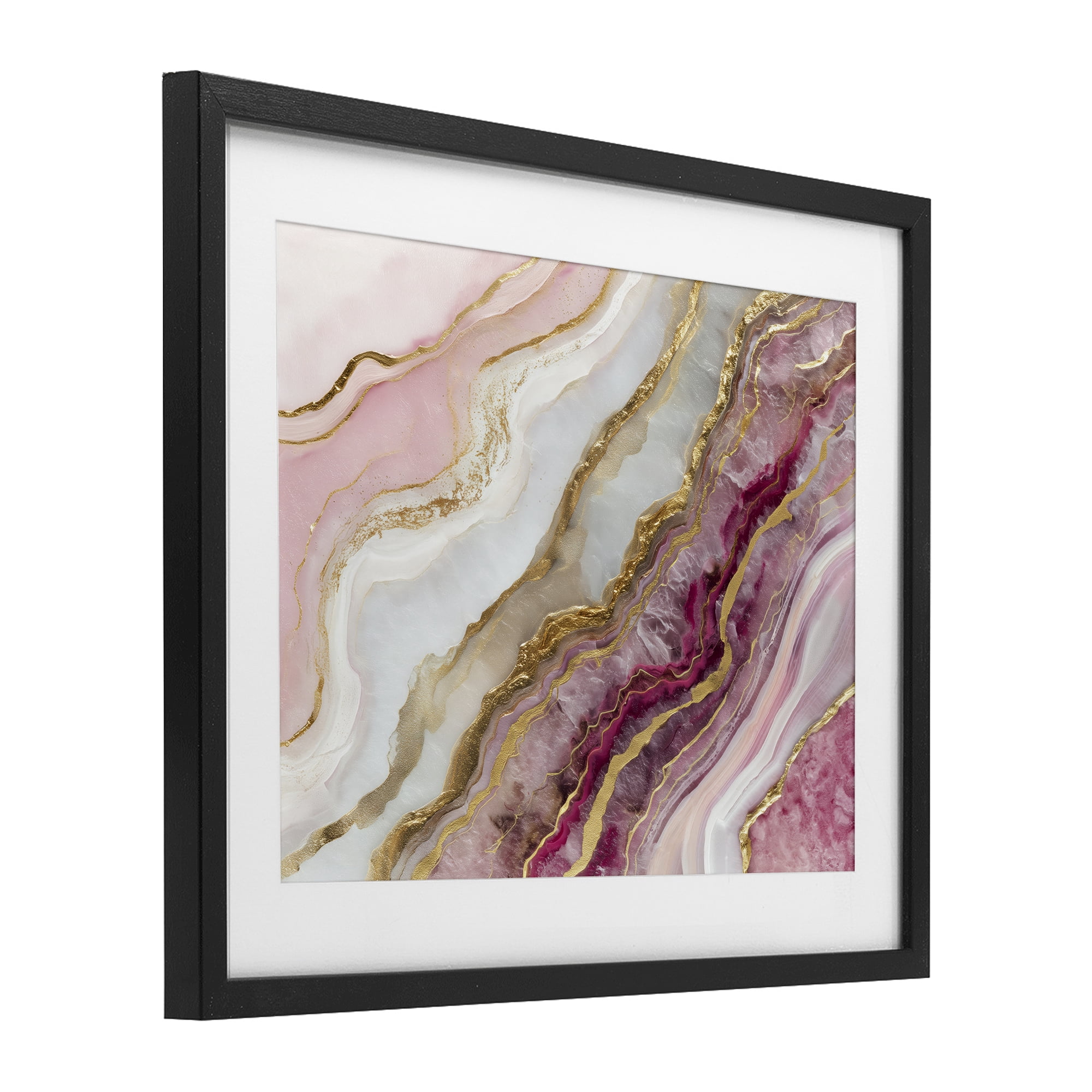 Stupell Industries Frozen Petal Stone Black Framed Print Under Glass, design by Svetlana Aleynikova
