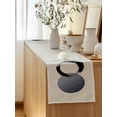 thumbnail image 5 of Table Runner 72 Inches Long for Kitchen Dining, Abstract Art Sun Dresser Scarf Farmhouse, Dining Table Decorations for Wedding/Parties, Modern Art Black Round Rustic 16 x 72 In, 5 of 8