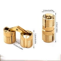 Hidden Brass Barrel Hinges, Hidden Hinges Cylindrical Concealed Copper Hinges with Install Screws, 8-16mm Hidden Invisible Cabinet Furniture Hinges Concealed 180 Degree Opening Angle