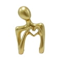 thumbnail image 5 of Heart Hands Sculpture Figurine Statue Gold Resin for Living Room Bedroom Bookshelf Office Desktop Decoration, 5 of 9