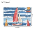 thumbnail image 4 of Yayeee Bath Rugs for Bathroom Floor Set of 2 Non Slip Fluffy Soft Absorbent Mat, Red Sailboats, 4 of 7