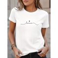 thumbnail image 1 of Women's Casual Short Sleeve T-Shirt, With "Love" Script Graphic, Round Neck, Relaxed Fit Top For Sports & Leisure Wear, 1 of 6