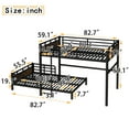 thumbnail image 4 of Full XL over Full XL Metal Bunk Bed,Heavy-duty Separable Bunk Beds Loft Bed with Safety Guardrails,Wood, 4 of 10