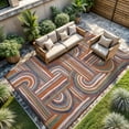 thumbnail image 5 of CAMILSON Spring Geometric Arch Striped Easy-Cleaning Non-Shedding Washable Outdoor Indoor Area Rug Orange 10x14, 5 of 9