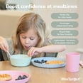 thumbnail image 3 of WeeSprout Bamboo Kids Bowls, Set of Four Kid-Sized Dinnerware, Cereal, Leftovers & Snack Bowl, 3 of 7