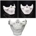 thumbnail image 4 of FELTECHELECTR 2 máscaras de esqueleto de calavera con protector facial completo para Halloween, para cosplay, fiesta de máscaras (blancas), 4 of 6